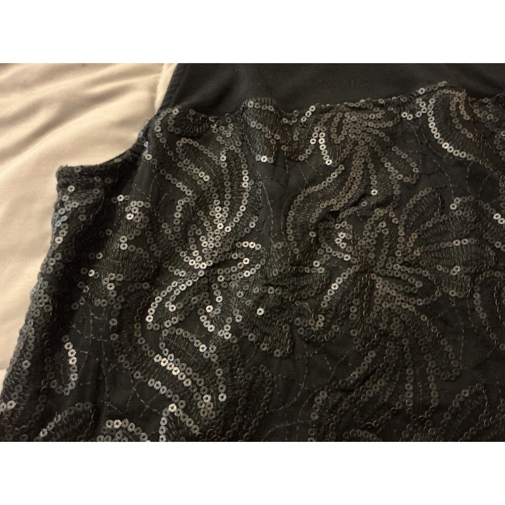 Lane Bryant Black Sequin Floral Lace Halter Top Mesh Keyhole Plus Size 18/20 - Picture 8 of 8